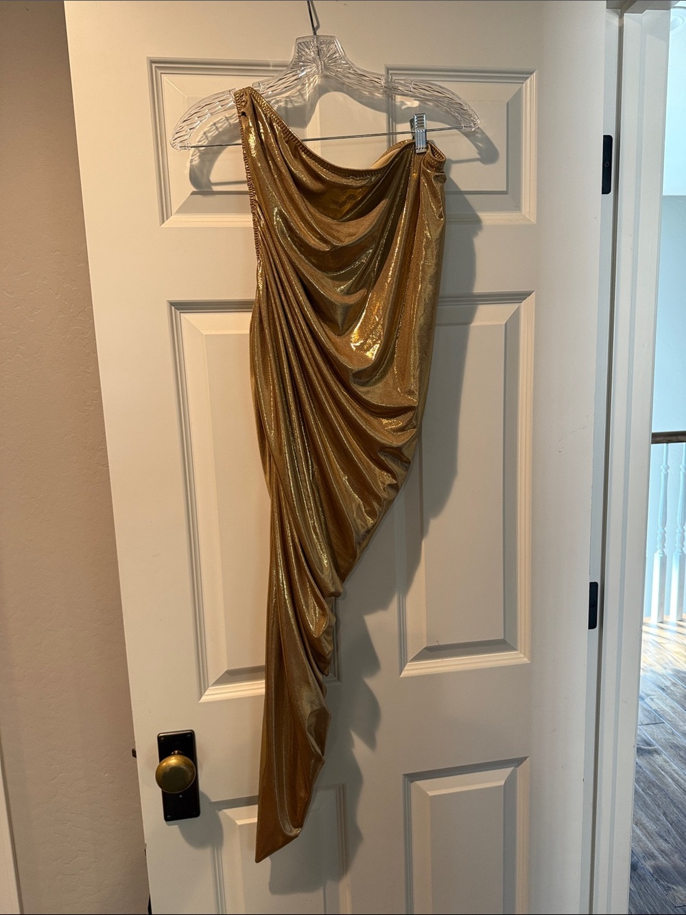 Norma Kamali Gold Draped dress
